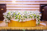 Pure White Flowers & Green Foliage Head Table - Ultra-Luxury Bridal Reception Sri Lanka